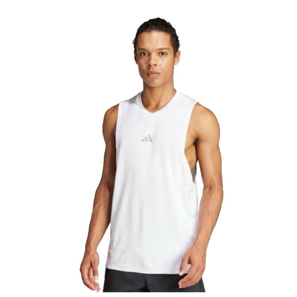ADIDAS Mens HEAT.RDY Training Workout Tank Top IS3709 White Sz XL